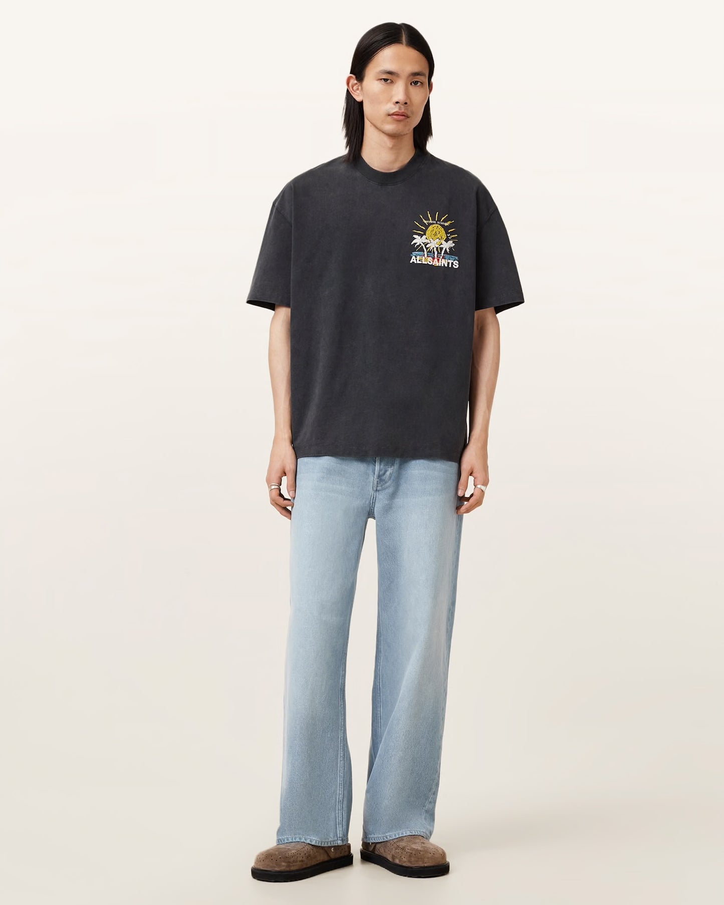 ALL SAINT WHASED BLACK TEE