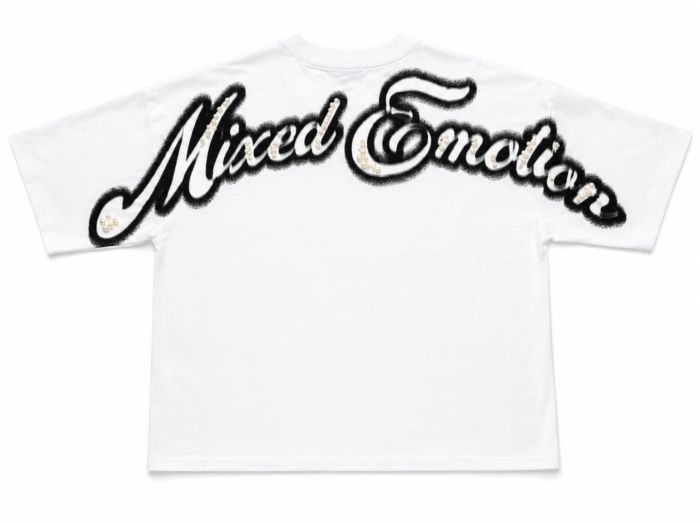 Mixed emotion white angel tee