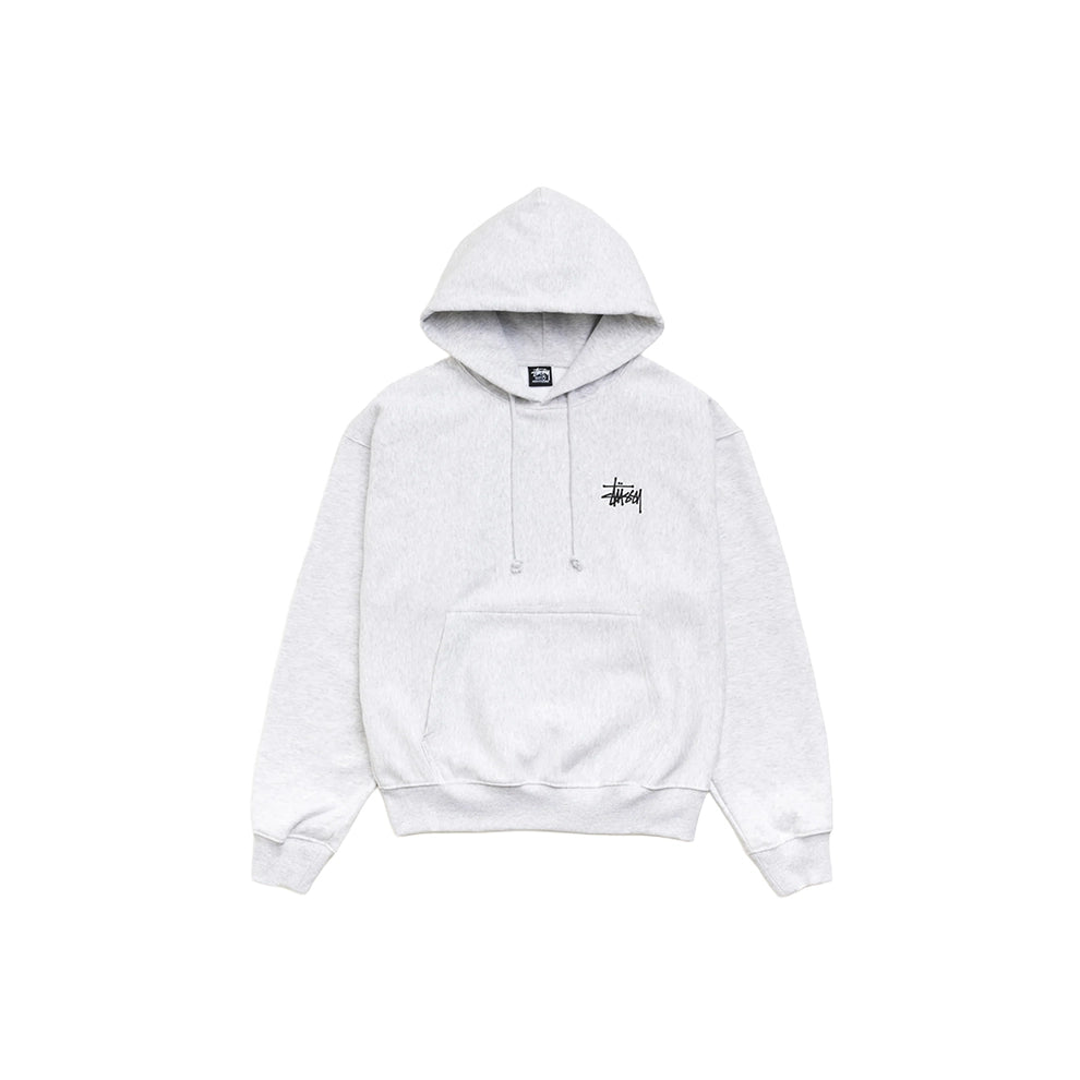 STUSSY BASIC HOODIE ASH HEATHER