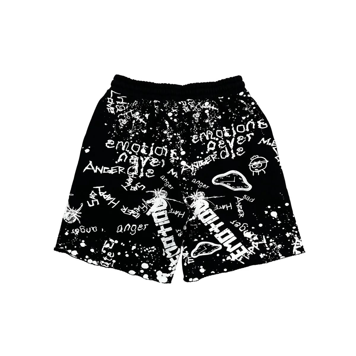 mixed emotion Black “Graffiti” Shorts