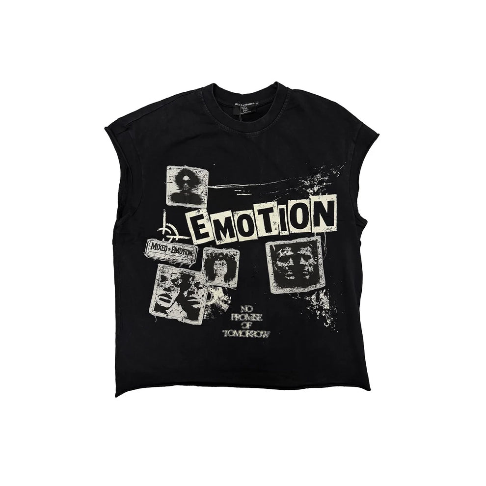 mixed emotion “Newspaper” Sleeveless tee