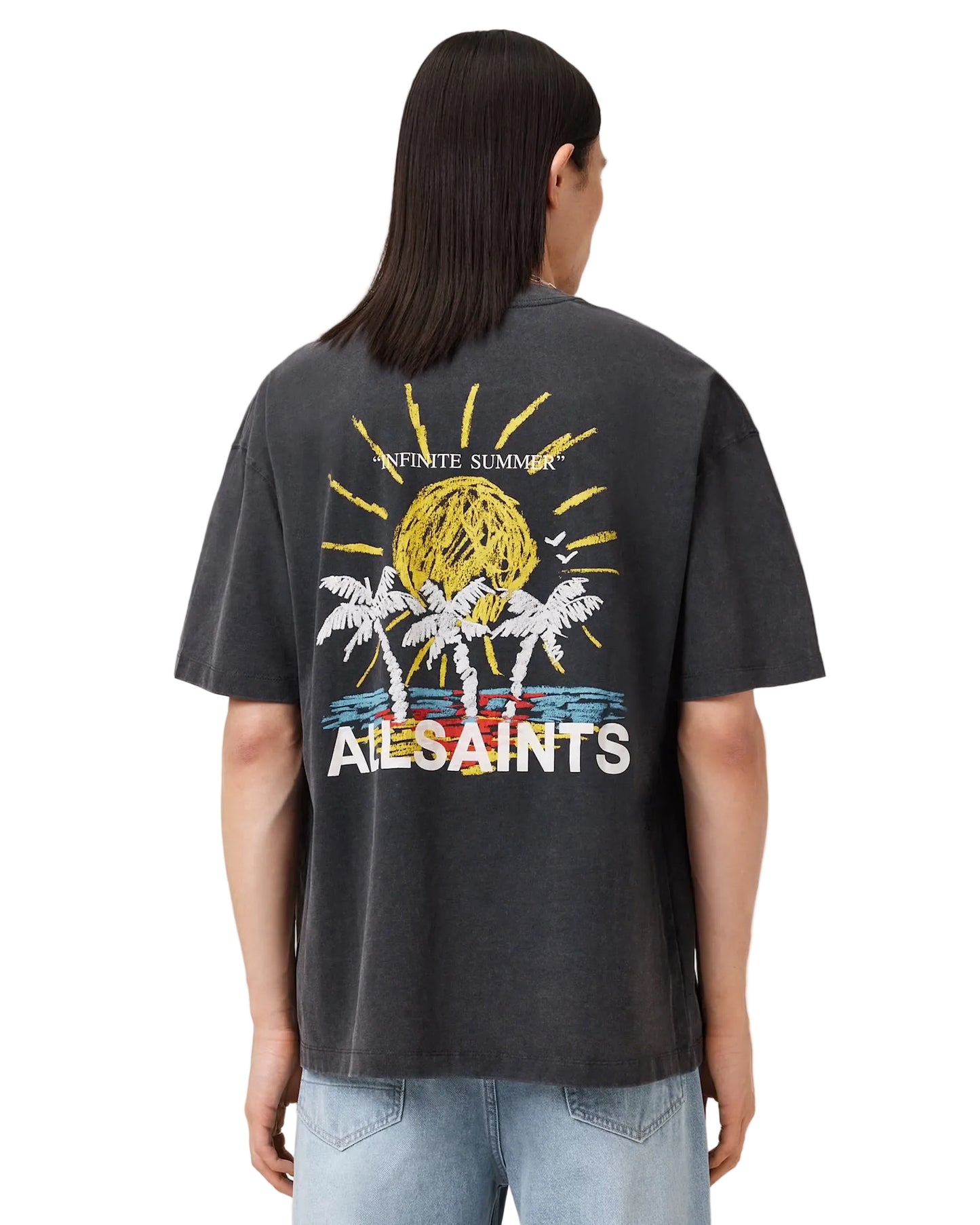 ALL SAINT WHASED BLACK TEE