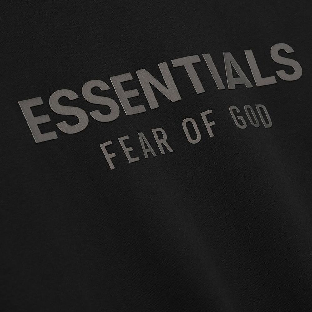 ESSENTIALS Jet Black Classic Fleece Hoodie