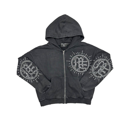 Eclipse’ Grey Acid Wash Rhinestone Sweats