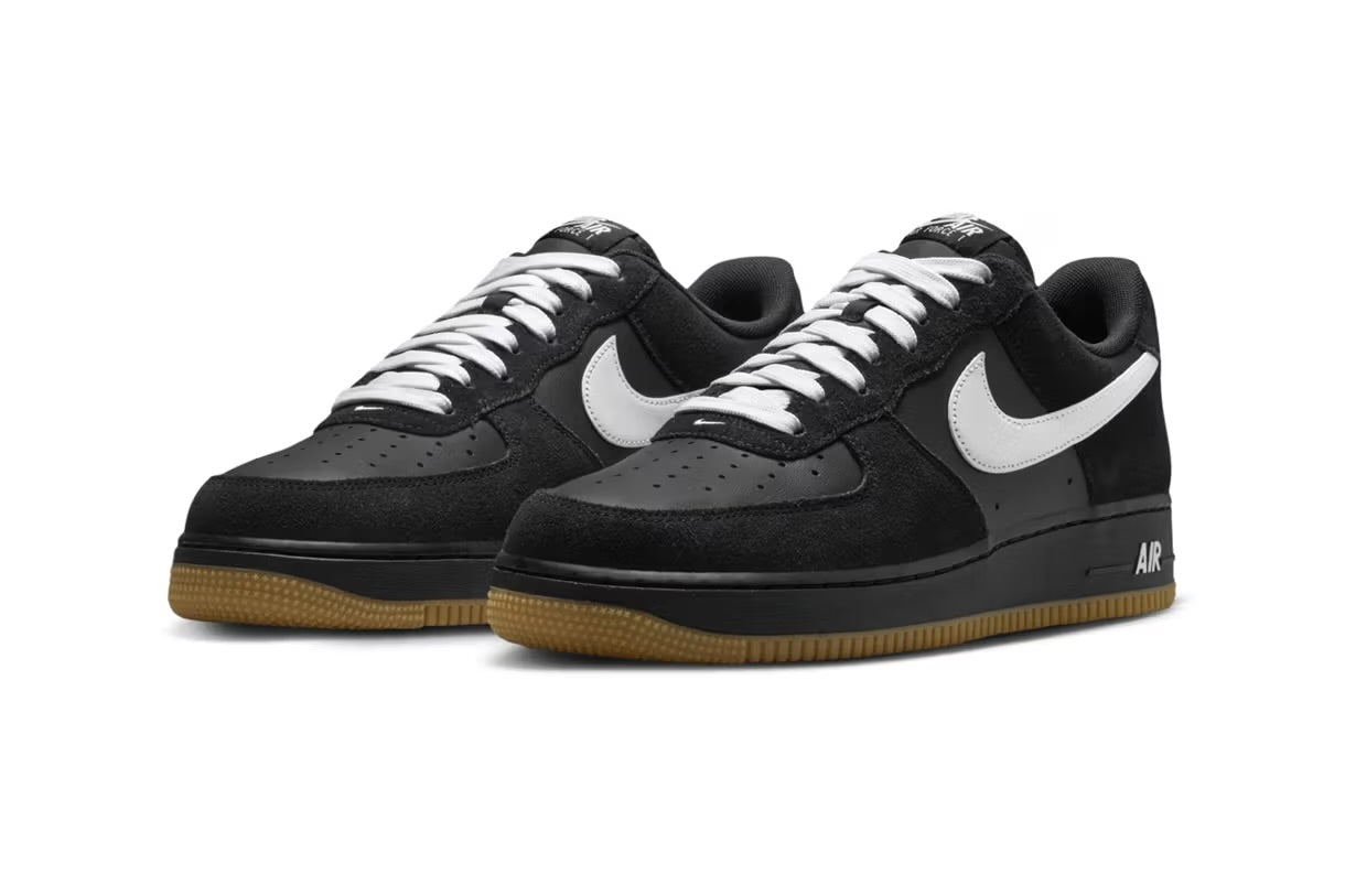 Air force 1 black white gum