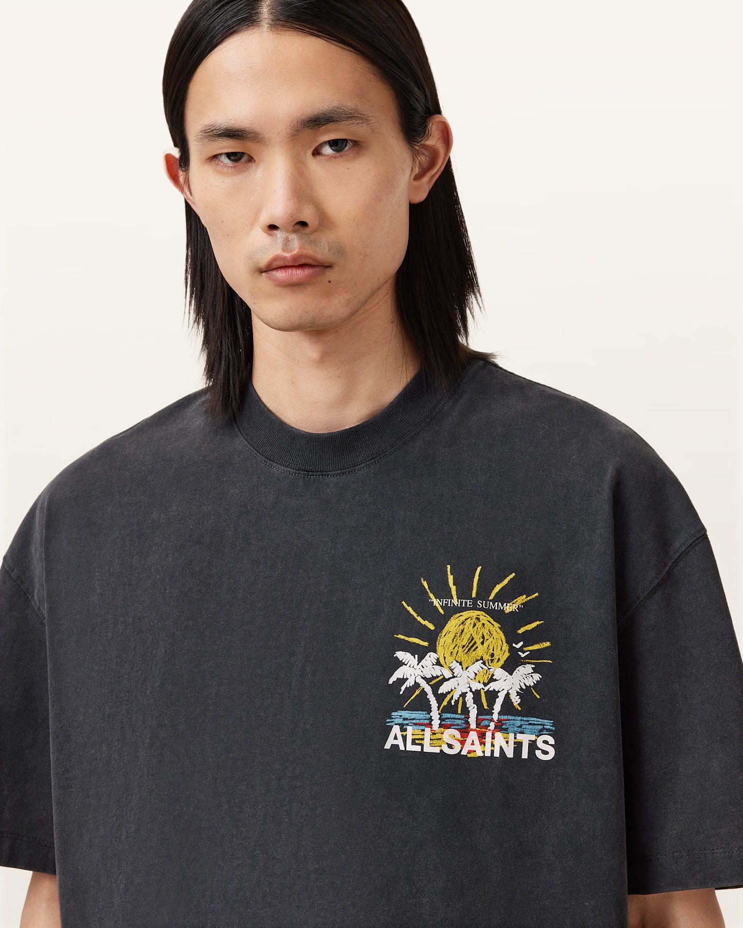 ALL SAINT WHASED BLACK TEE