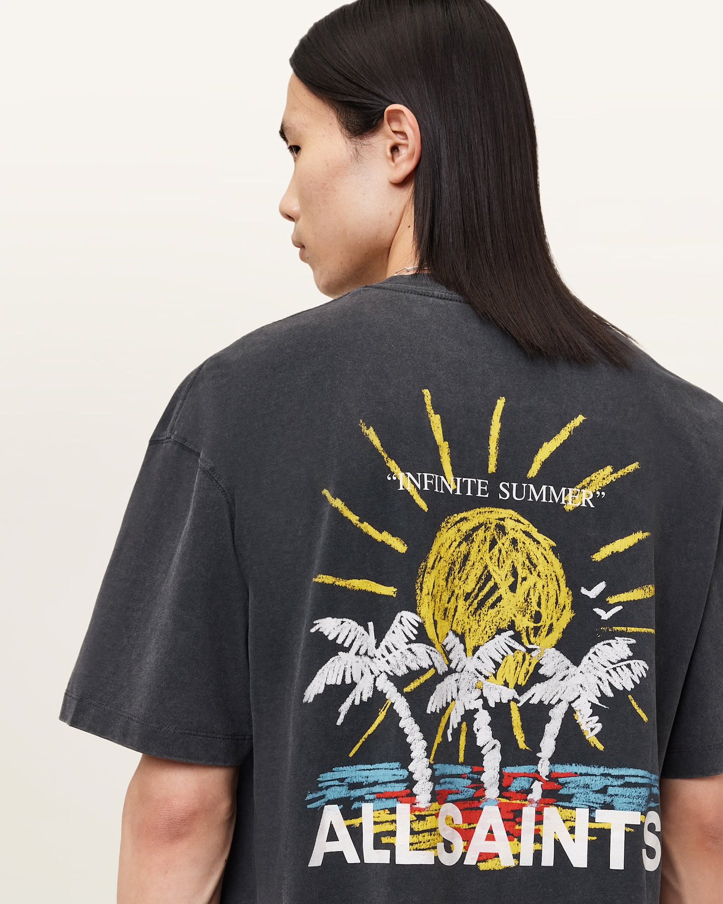 ALL SAINT WHASED BLACK TEE