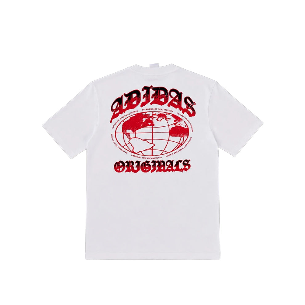 Adidas white red tee