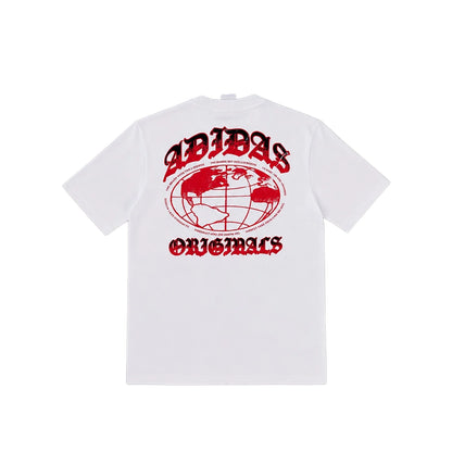 Adidas white red tee