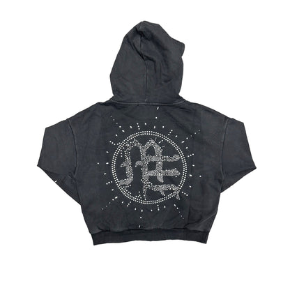 Eclipse’ Grey Acid Wash Rhinestone Sweats