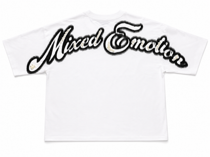 Mixed emotion white angel tee