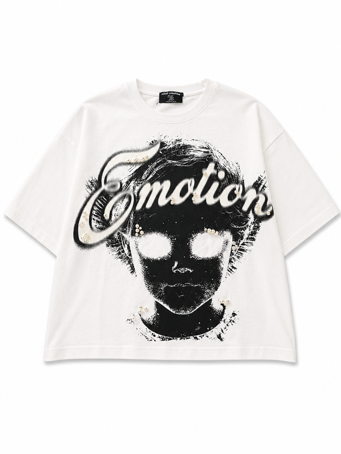 Mixed emotion white angel tee