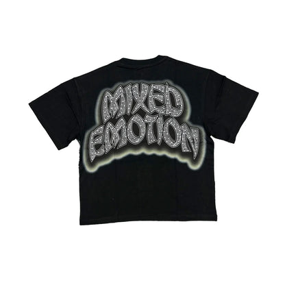 mixed emotion black tee