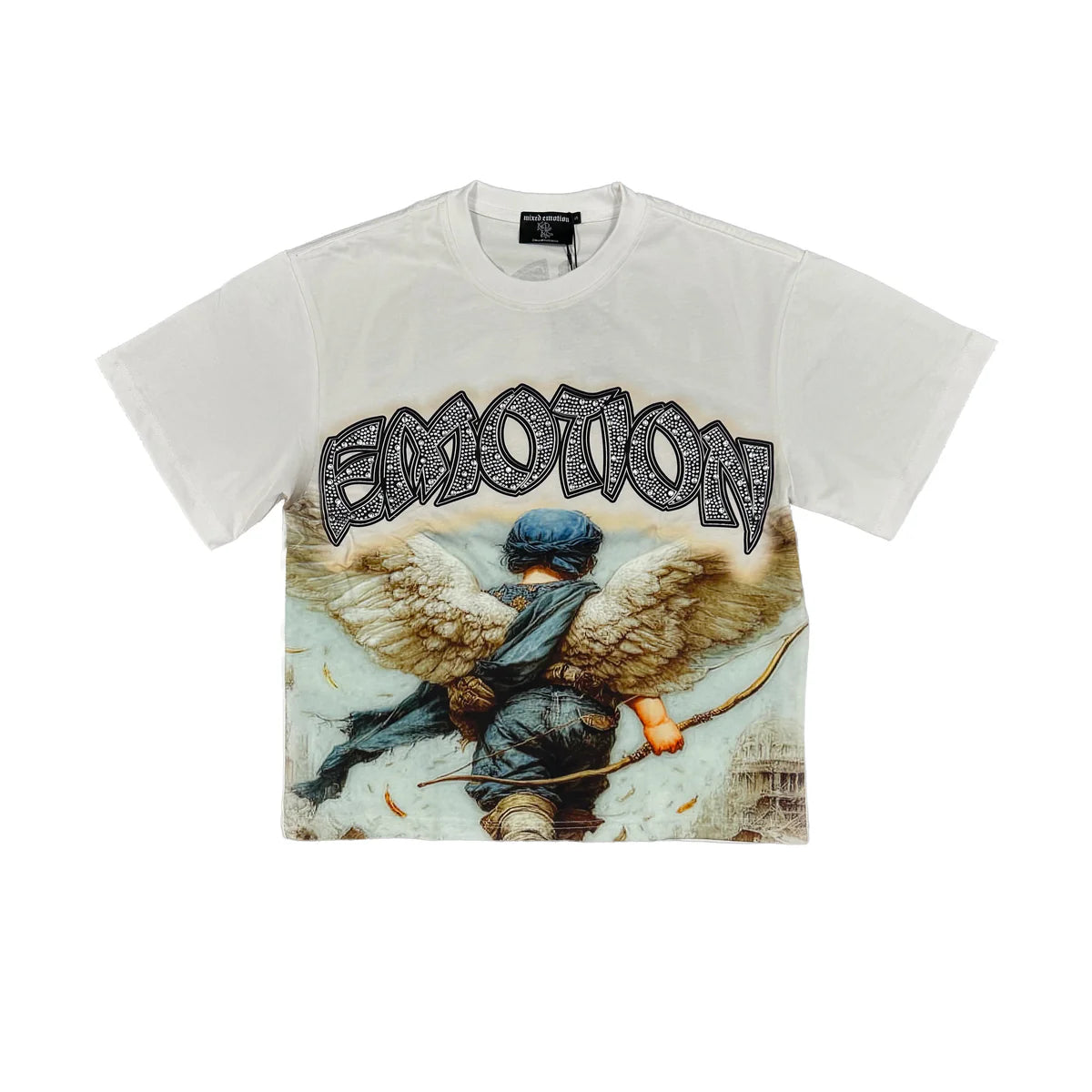 mixed emotion white tee