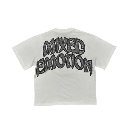 mixed emotion white tee