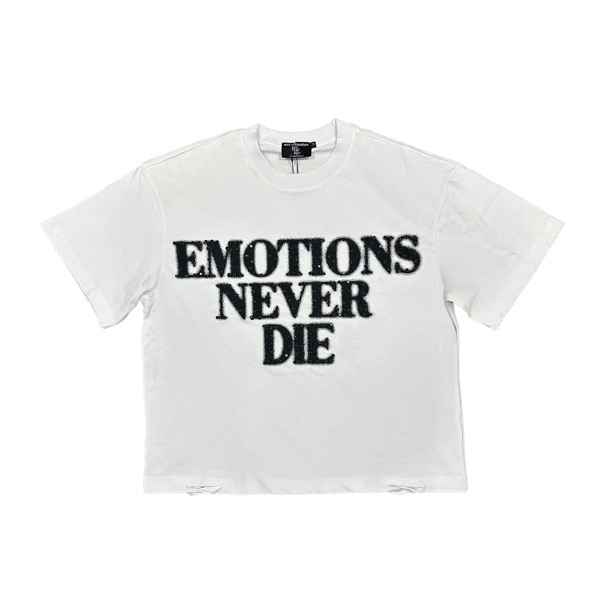 emotion never die white tee