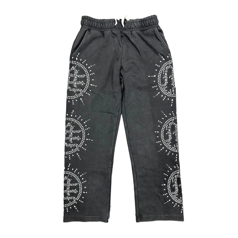 mixed emotion Eclipse’ Grey Acid Wash Rhinestone