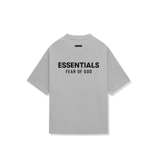 ESSENTIALS LIGHT HEATHER GREY TEE
