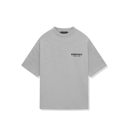 ESSENTIALS LIGHT HEATHER GREY TEE
