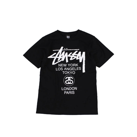 Stussy World Tour T Shirt Black