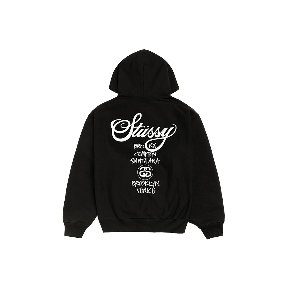 STUSSY WORLD TOUR HOODIE BLACK