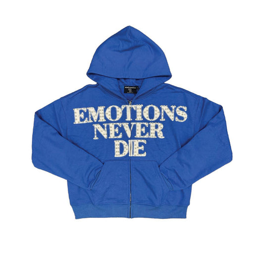 EMOTION NEVER DIE BLUE HOODIE