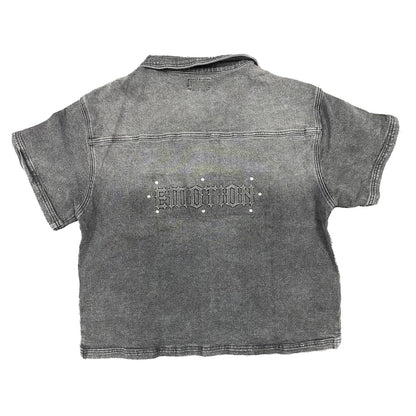 mixed emotion ‘Paisley’ Denim Grey Shirt