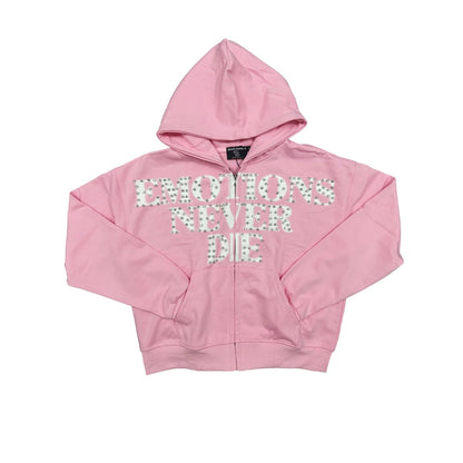 EMOTION NEVER DIE PINK END HOODIE