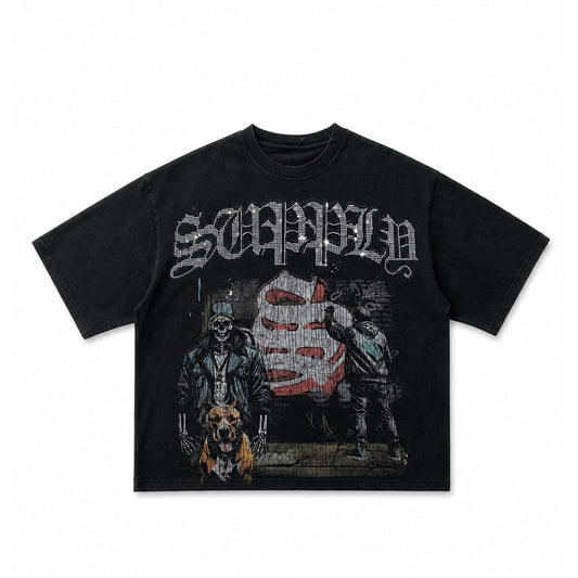 SUPPLY & DEMAND GREY RING STONE TEE