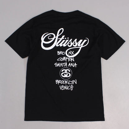 Stussy World Tour T Shirt Black